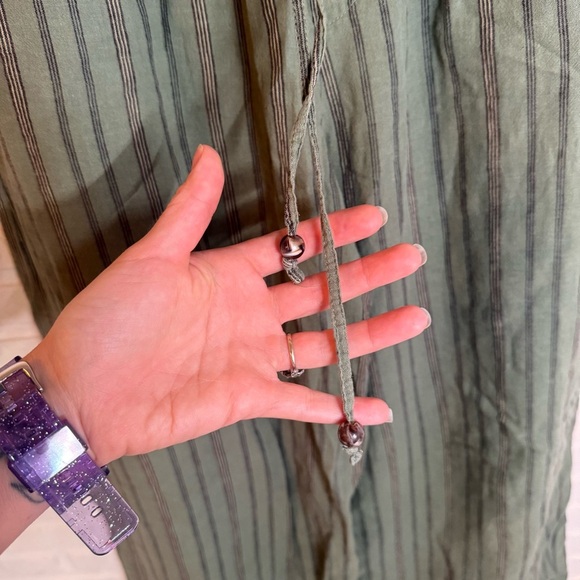 Zara Green Wide Leg Y2K Striped Boho Causal Pants, Women’s Size Extra Small - Picture 3 of 8